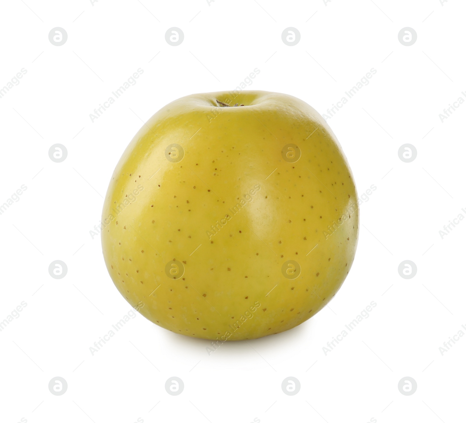 Photo of Fresh juicy yellow apple isolated on white