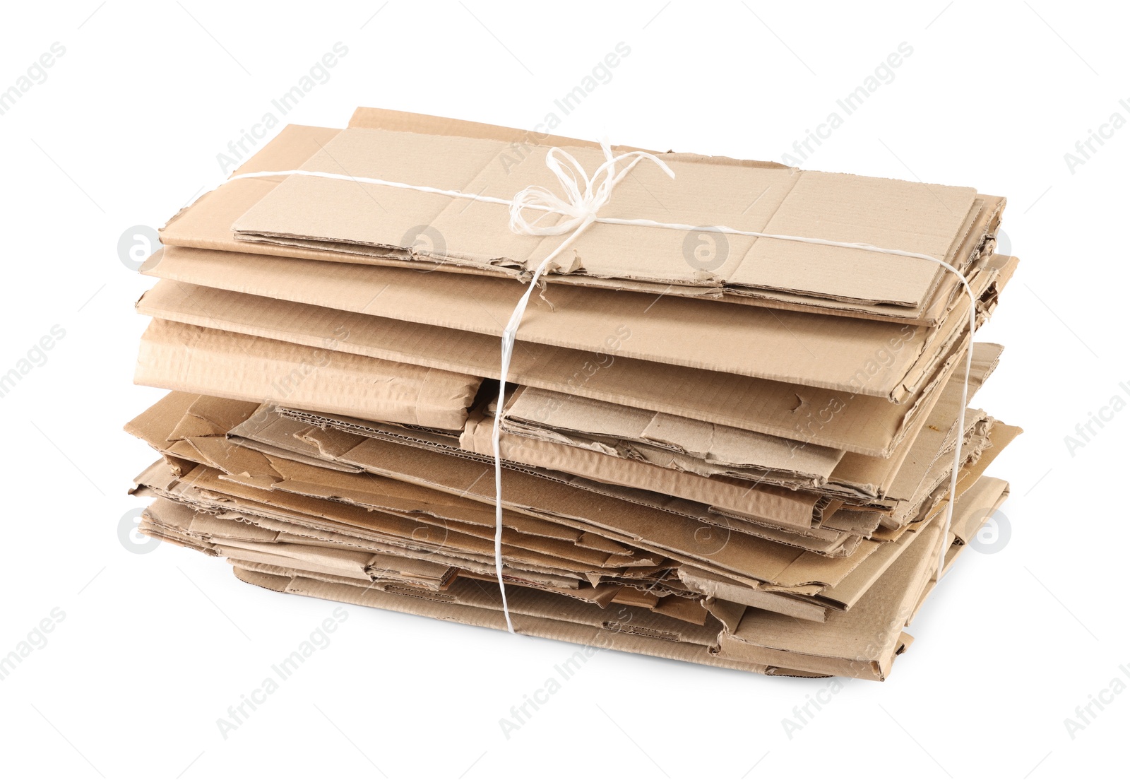 Photo of Stack of cardboard pieces isolated on white