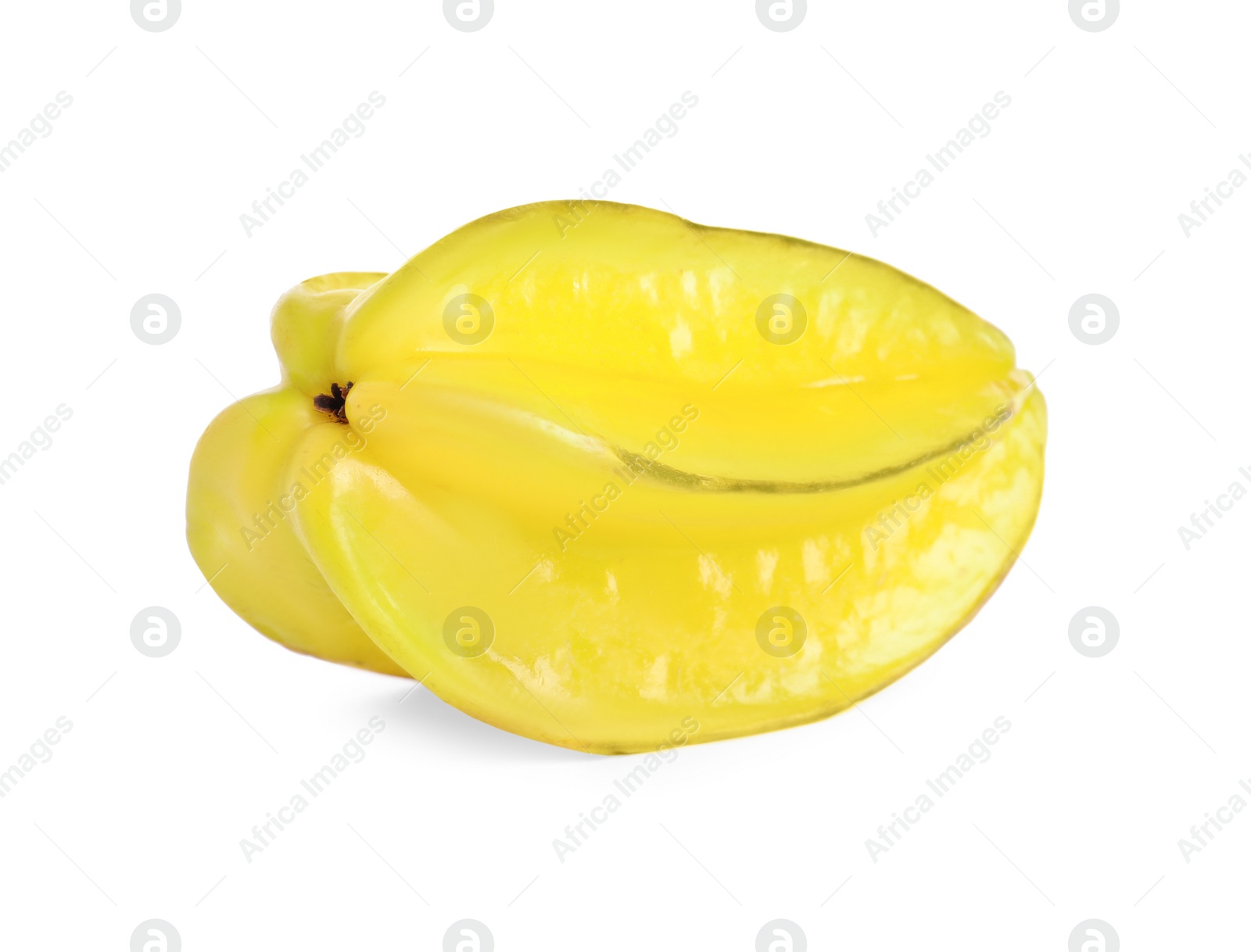 Photo of Delicious ripe carambola isolated on white. Exotic fruit