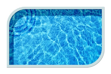 Image of Swimming pool on white background, top view