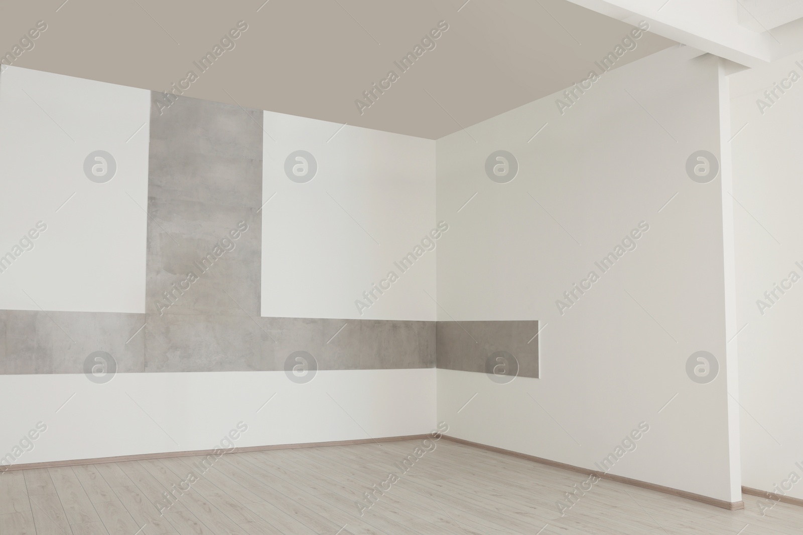 Photo of Empty office room with white walls and ventilation system. Interior design