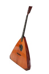 Photo of Balalaika isolated on white. Folk string musical instrument