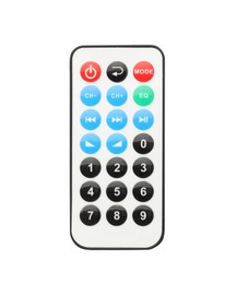 Photo of Modern remote control isolated on white, top view