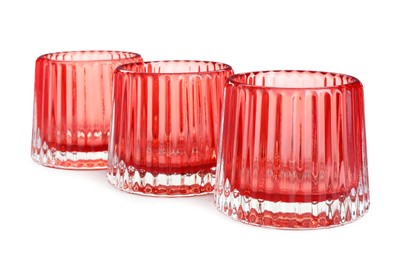 Beautiful clean empty glasses on white background