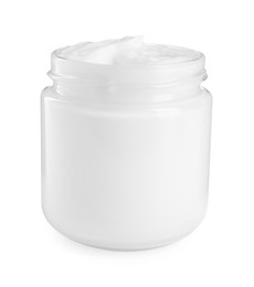 Photo of Jar of face cream isolated on white