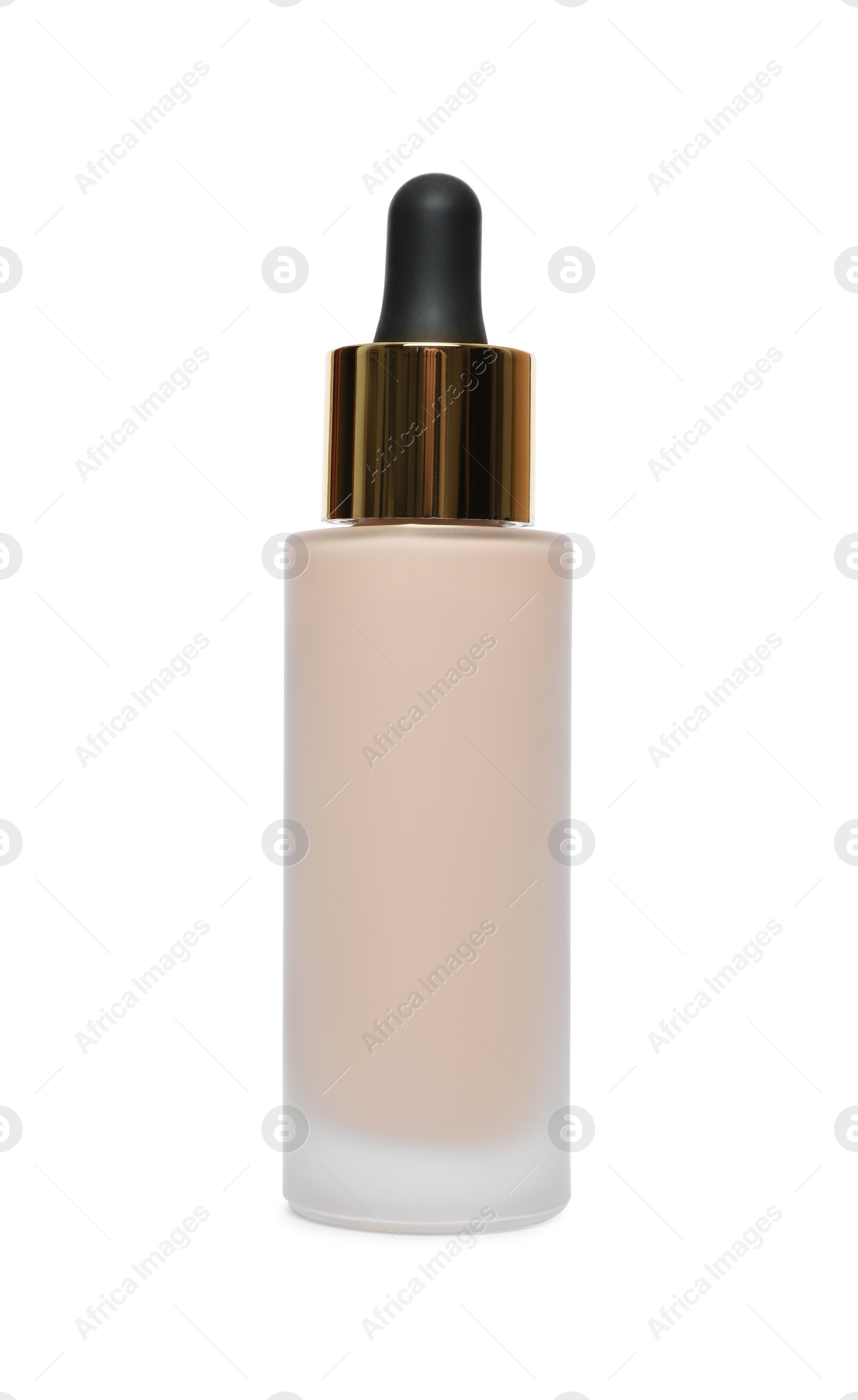 Photo of One bottle of skin foundation isolated on white