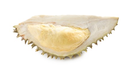 Photo of Piece of fresh ripe durian isolated on white