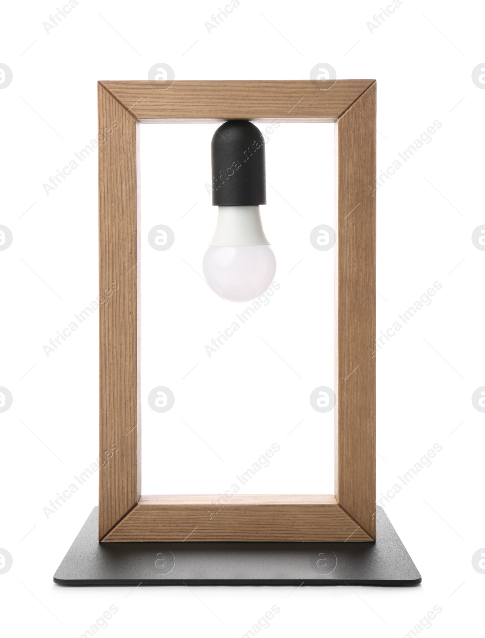 Photo of Modern lamp on white background. Idea for interior design