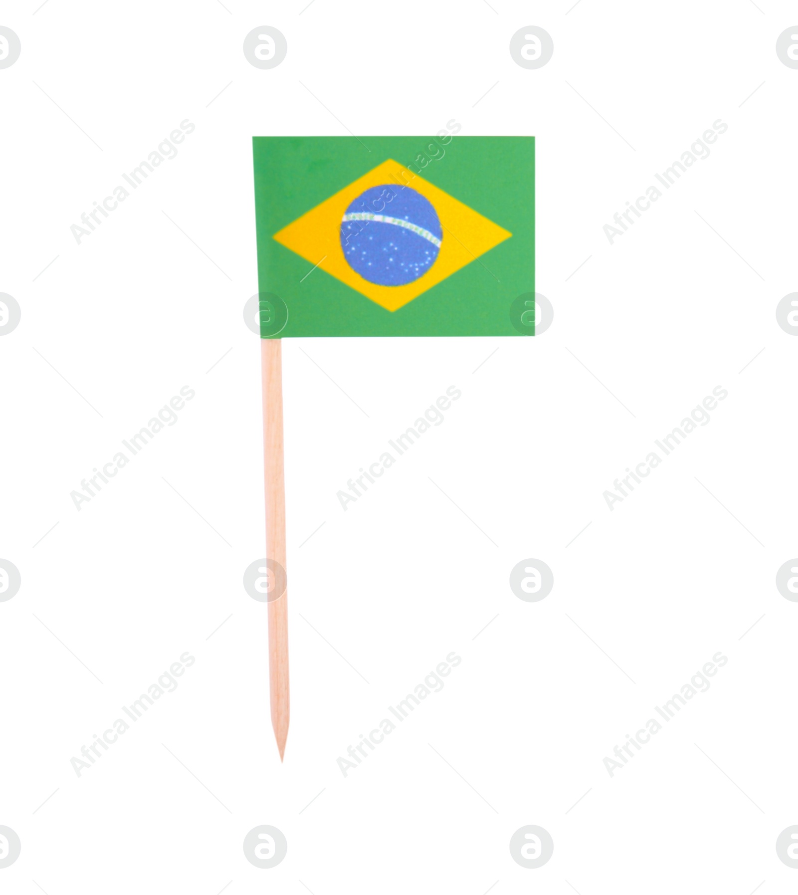 Photo of Small Brazilian paper flag isolated on white