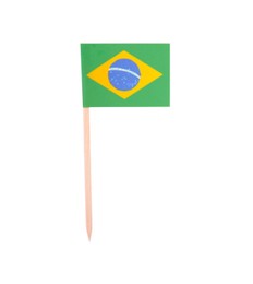 Small Brazilian paper flag isolated on white