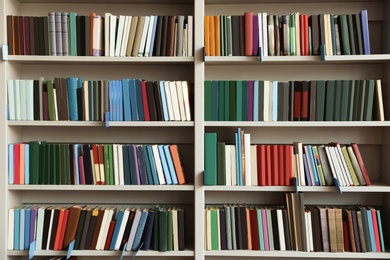 Photo of View of shelves with books in library