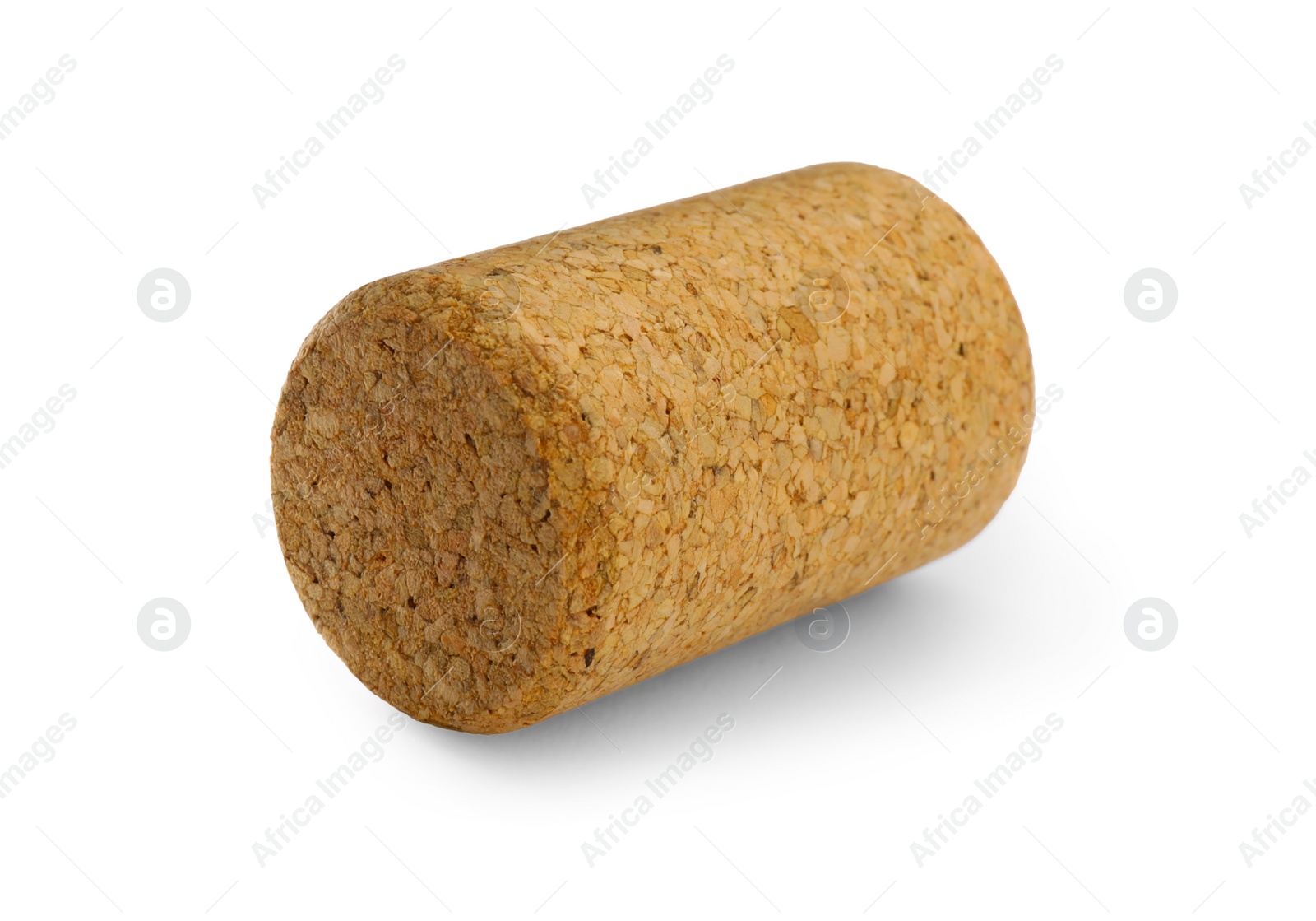 Photo of One wine cork isolated on white. Bottle cap