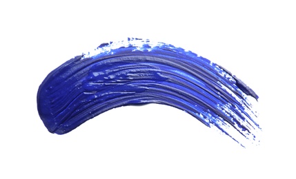 Abstract brushstroke of blue paint isolated on white