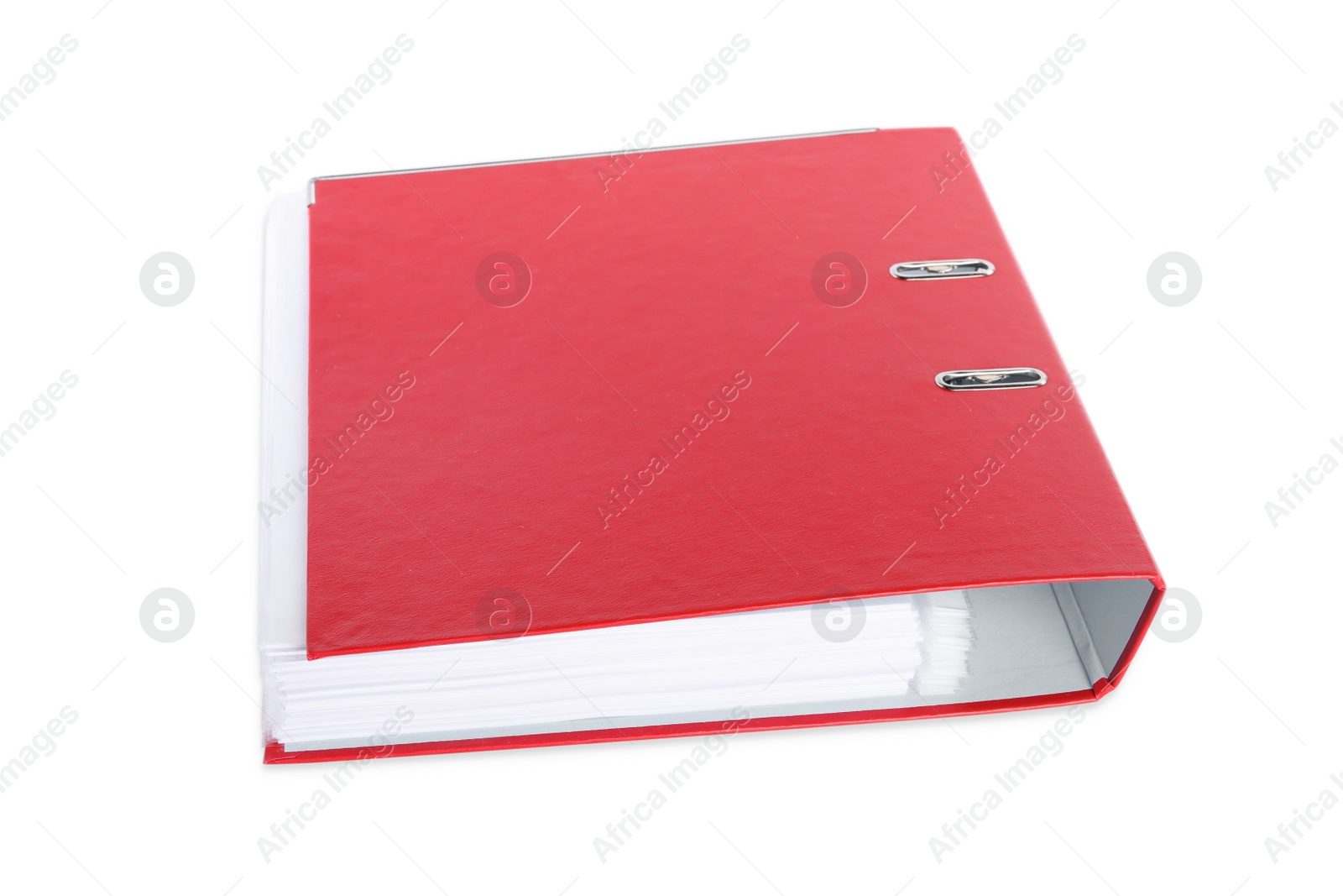 Photo of One red office folder isolated on white