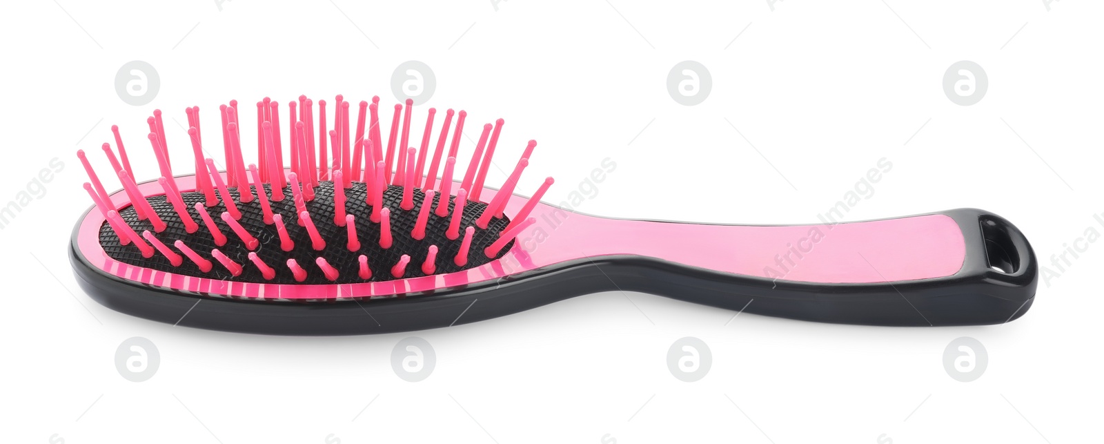 Photo of New modern hair brush isolated on white