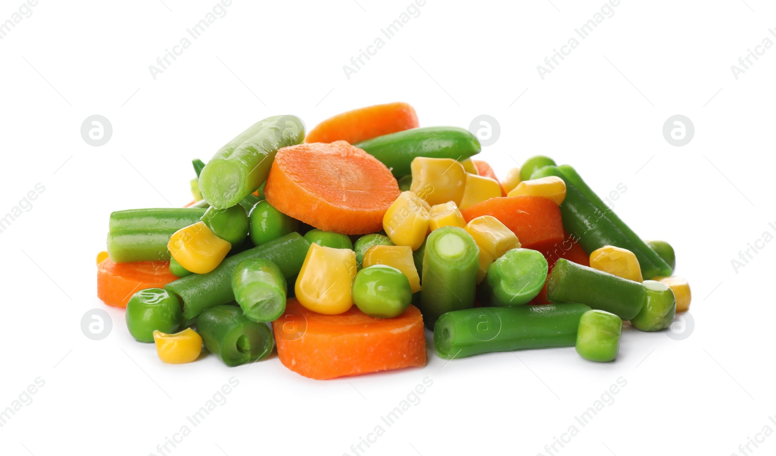 Photo of Mix of fresh vegetables on white background