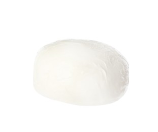 Photo of Delicious mozzarella cheese ball on white background