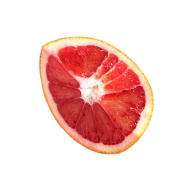Photo of Cut ripe red orange isolated on white