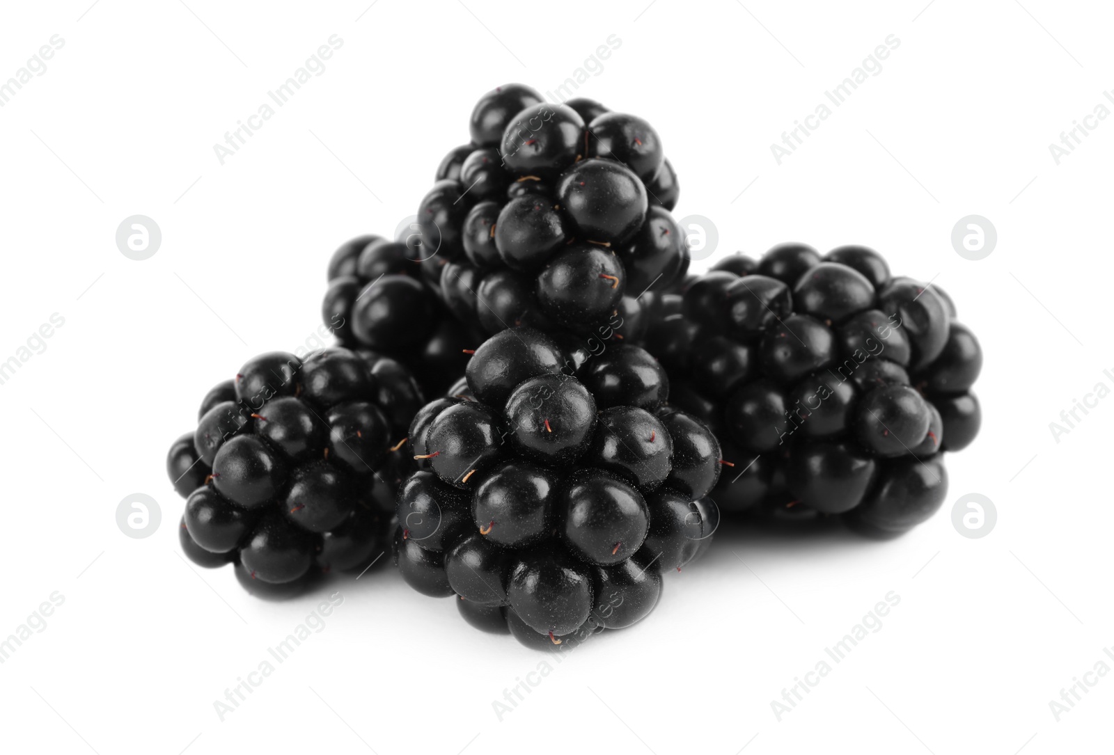 Photo of Beautiful tasty ripe blackberries on white background