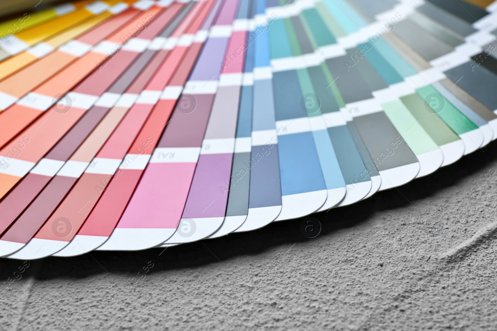 Photo of Color palette samples on grey background