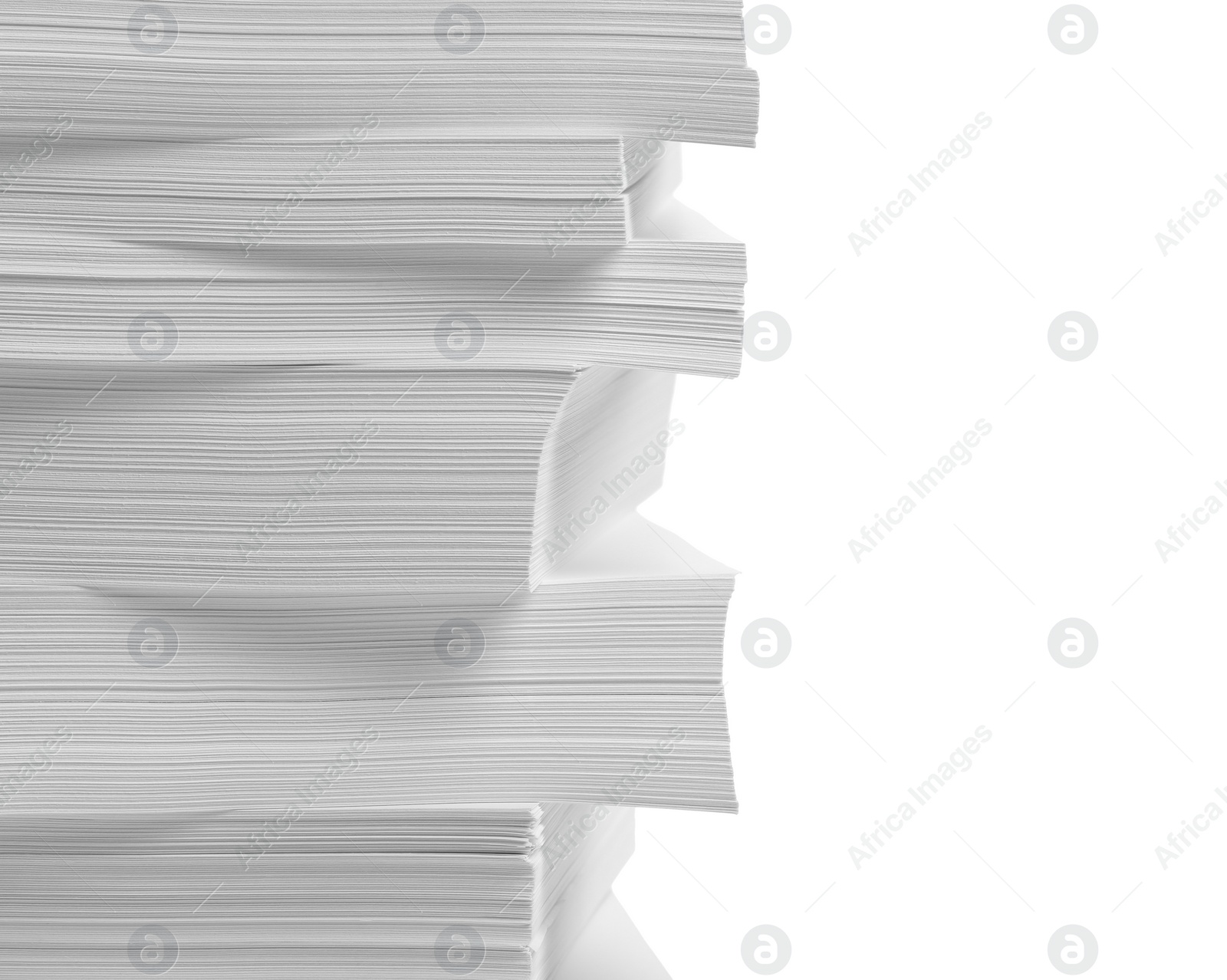 Photo of Stack of paper sheets on white background