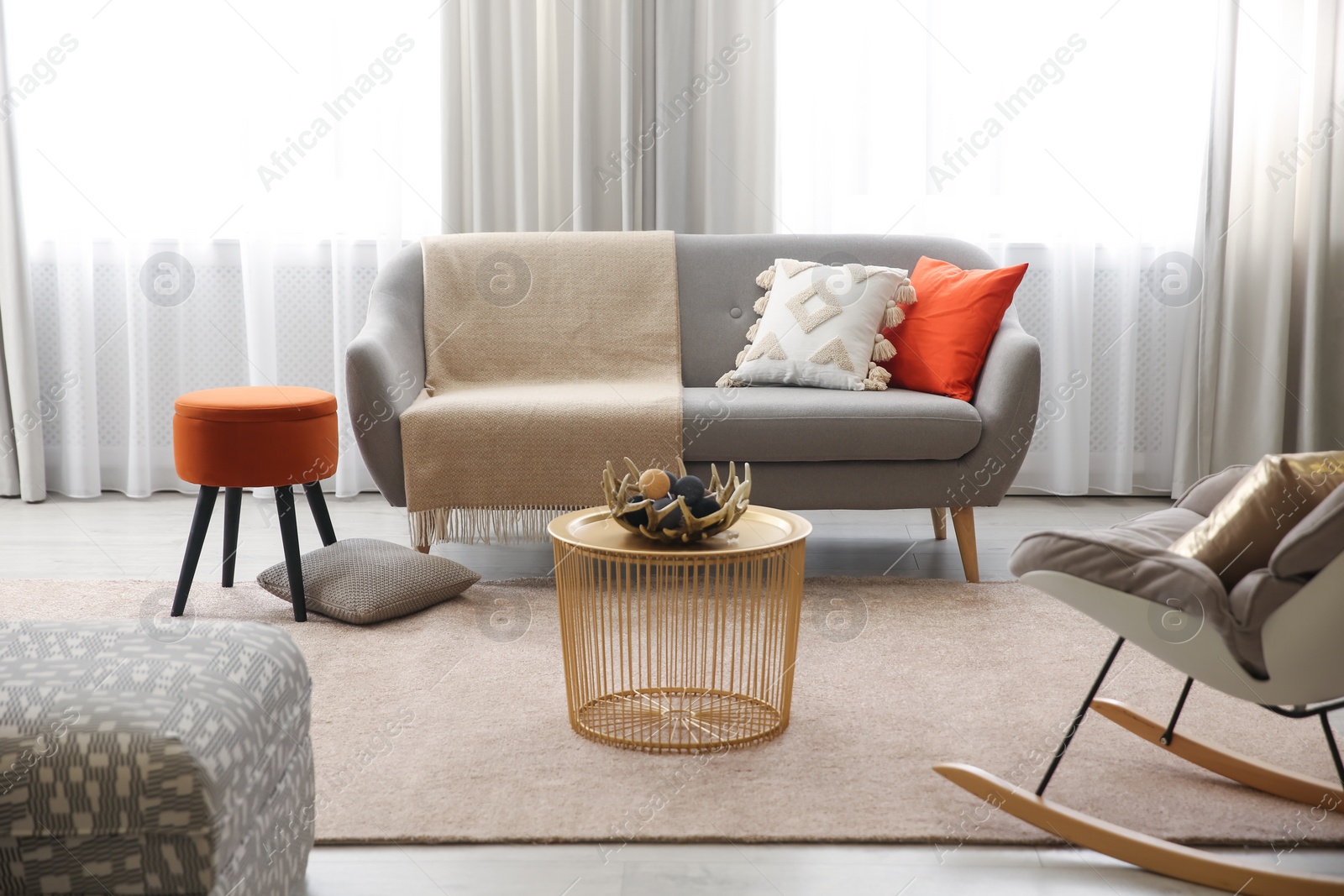 Photo of Cozy living room interior inspired by autumn colors