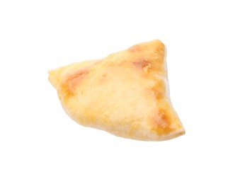 Photo of One delicious samosa isolated on white. Homemade pastry