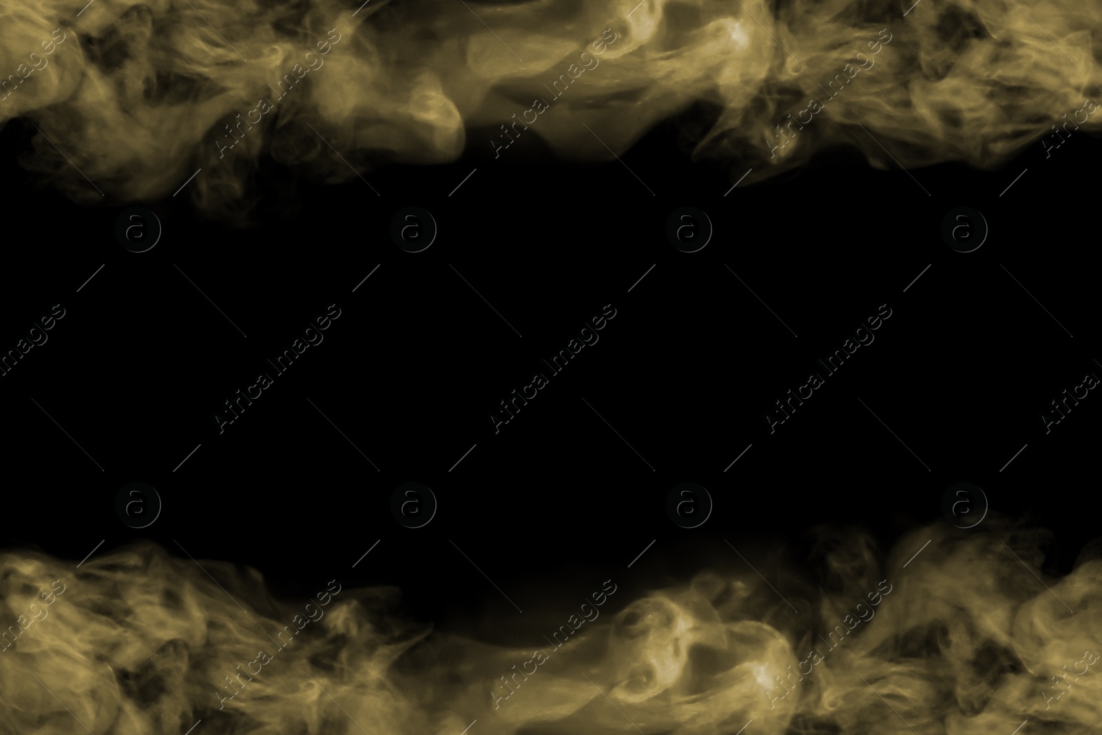 Image of Frame of smoke on black background, space for text