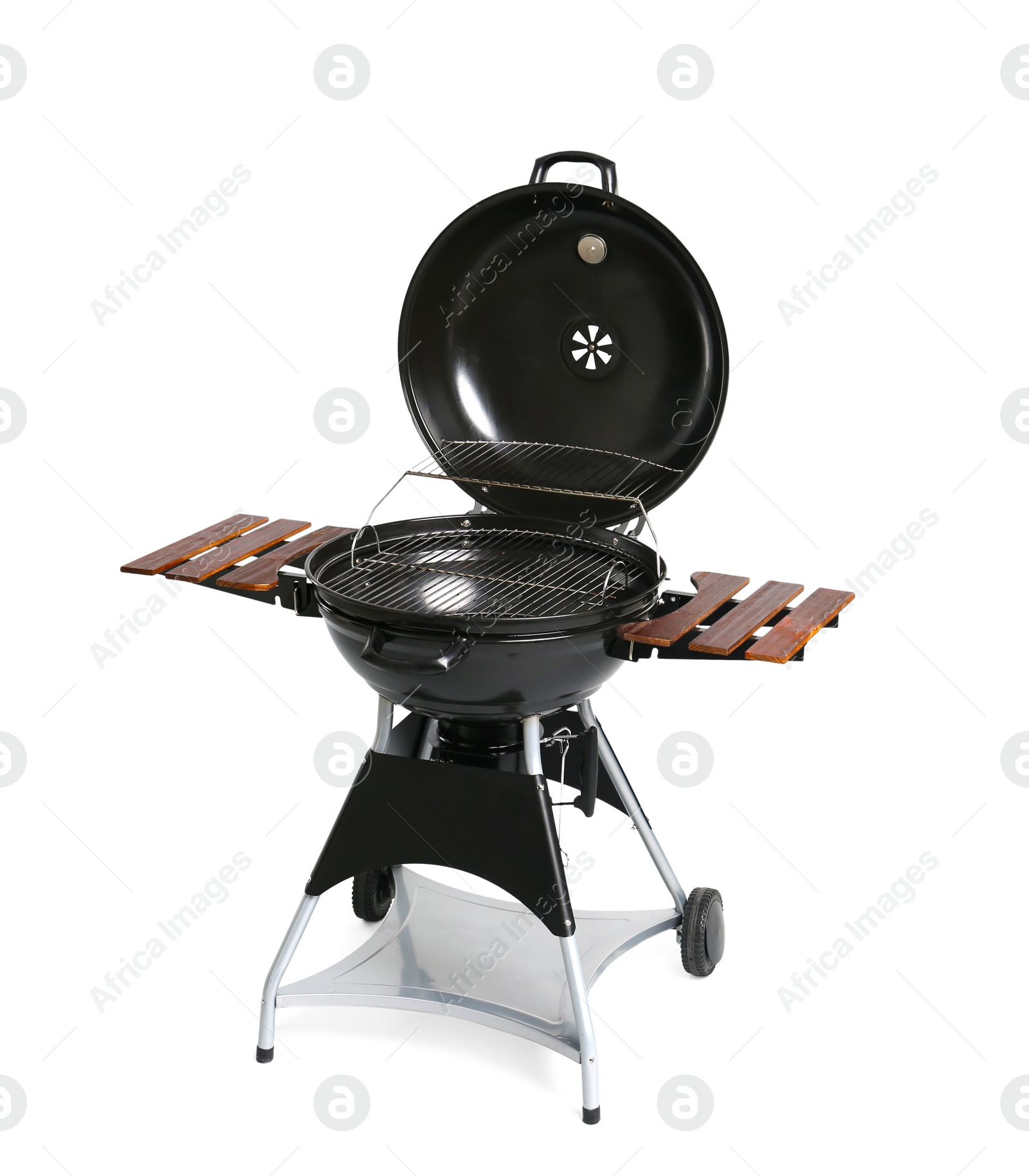 Photo of New modern barbecue grill on white background