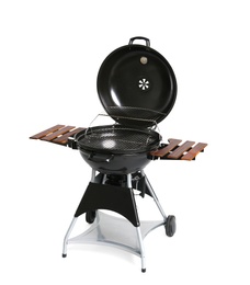 New modern barbecue grill on white background