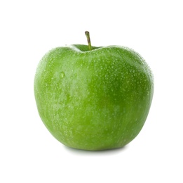 Photo of Fresh green apple on white background