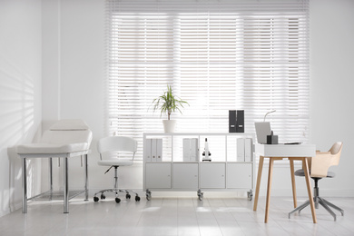 Doctor's office interior with modern workplace in clinic