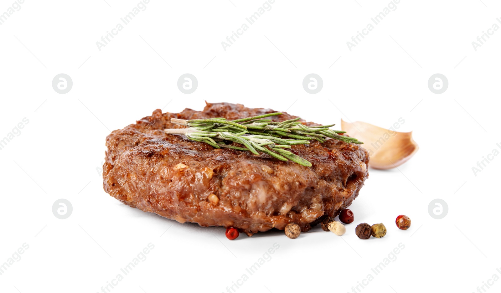 Photo of Grilled meat cutlet for burger isolated on white
