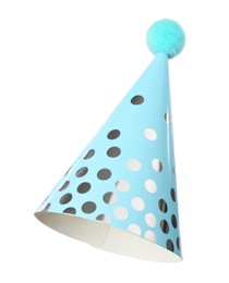 One blue party hat isolated on white
