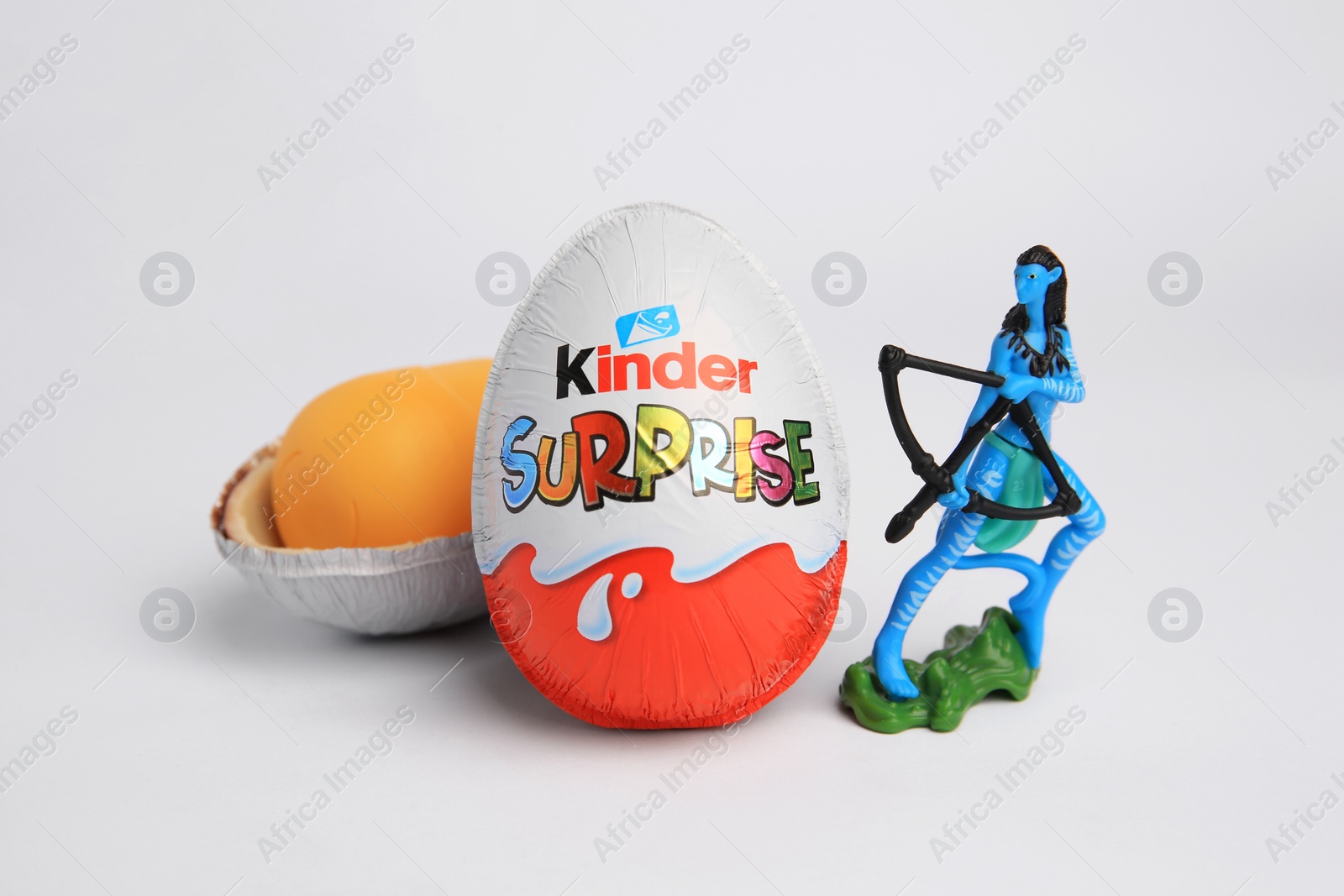 Photo of Sveti Vlas, Bulgaria - June 26, 2023: Kinder Surprise Eggs, plastic capsule and toy on white background