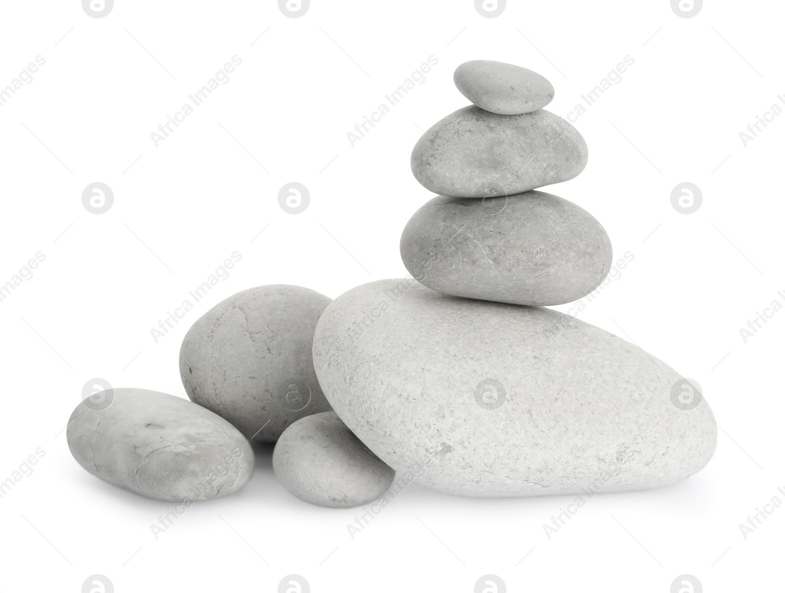 Photo of Group of different stones isolated on white