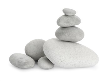 Photo of Group of different stones isolated on white