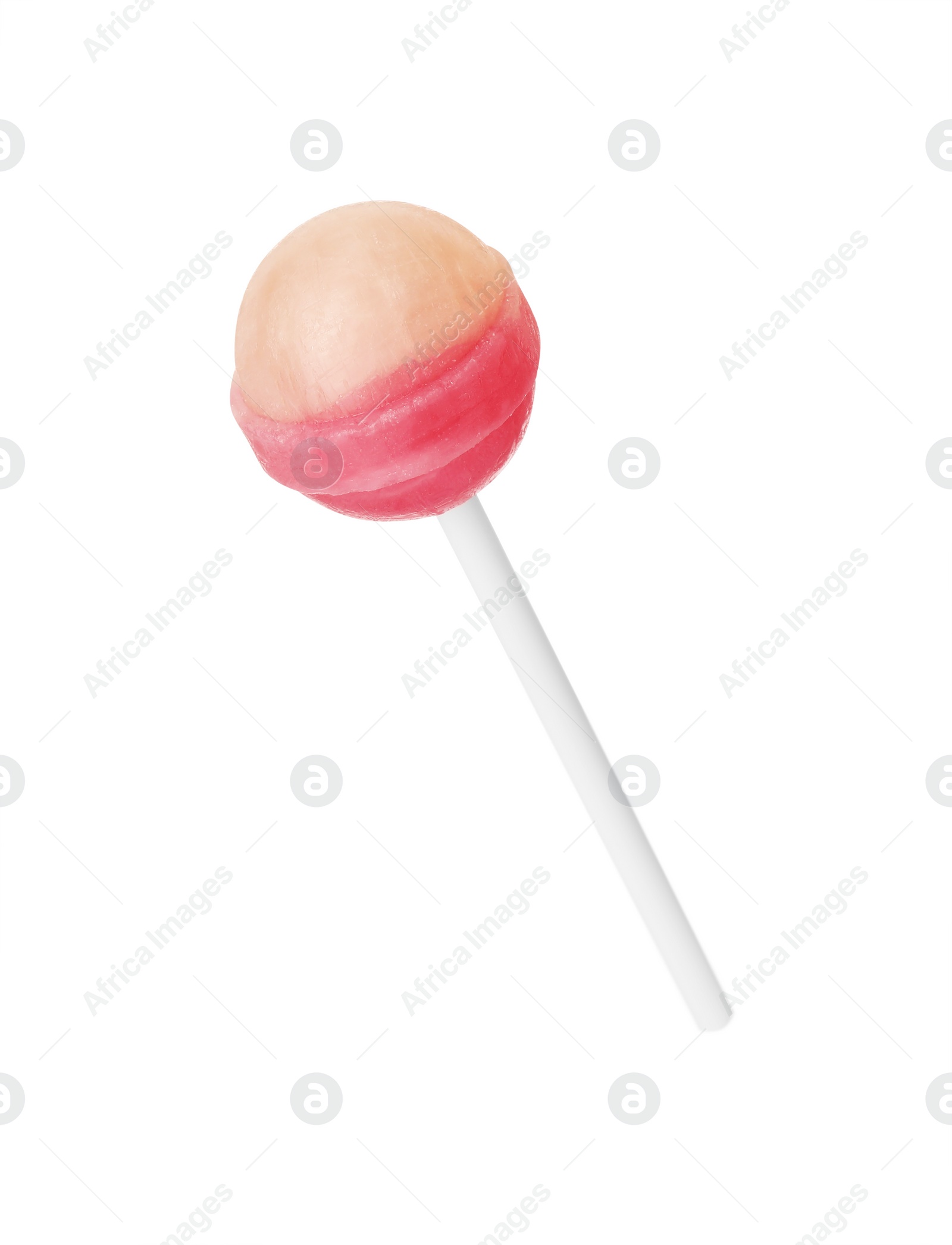 Photo of One sweet colorful lollipop isolated on white