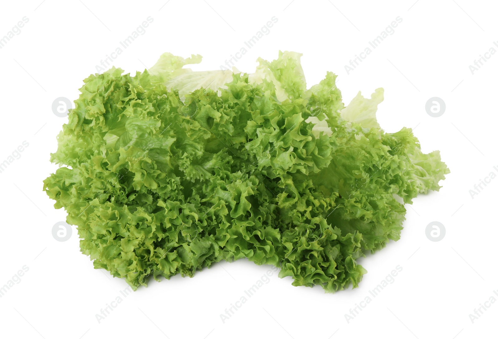 Photo of Fresh green lettuce leaves isolated on white