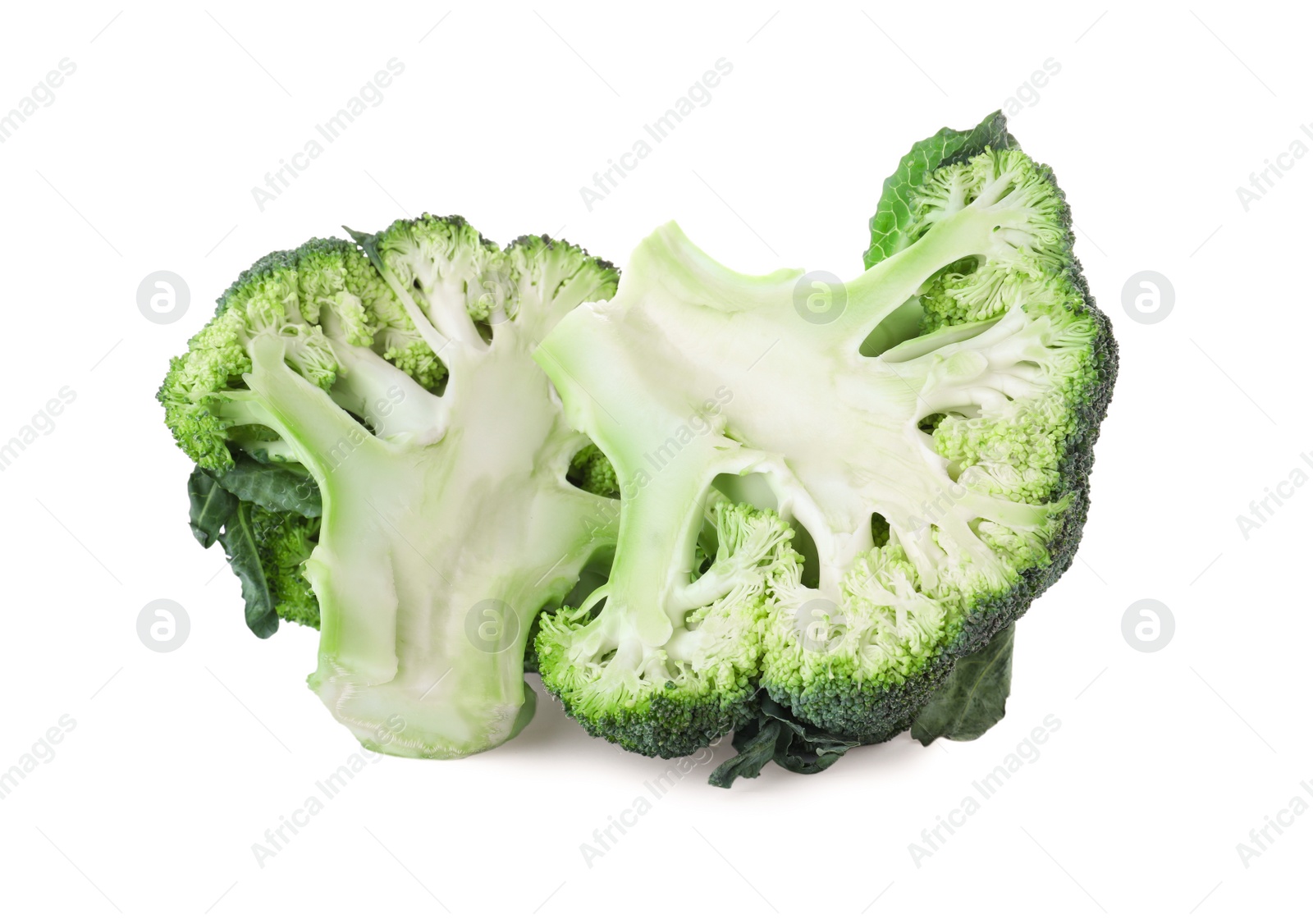 Photo of Fresh green broccoli isolated on white. Organic food