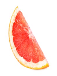 Photo of Citrus fruit. Slice of fresh grapefruit isolated on white