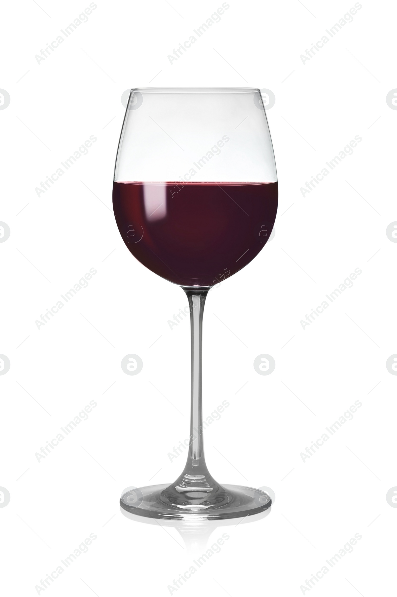 Photo of Glass of tasty red wine isolated on white