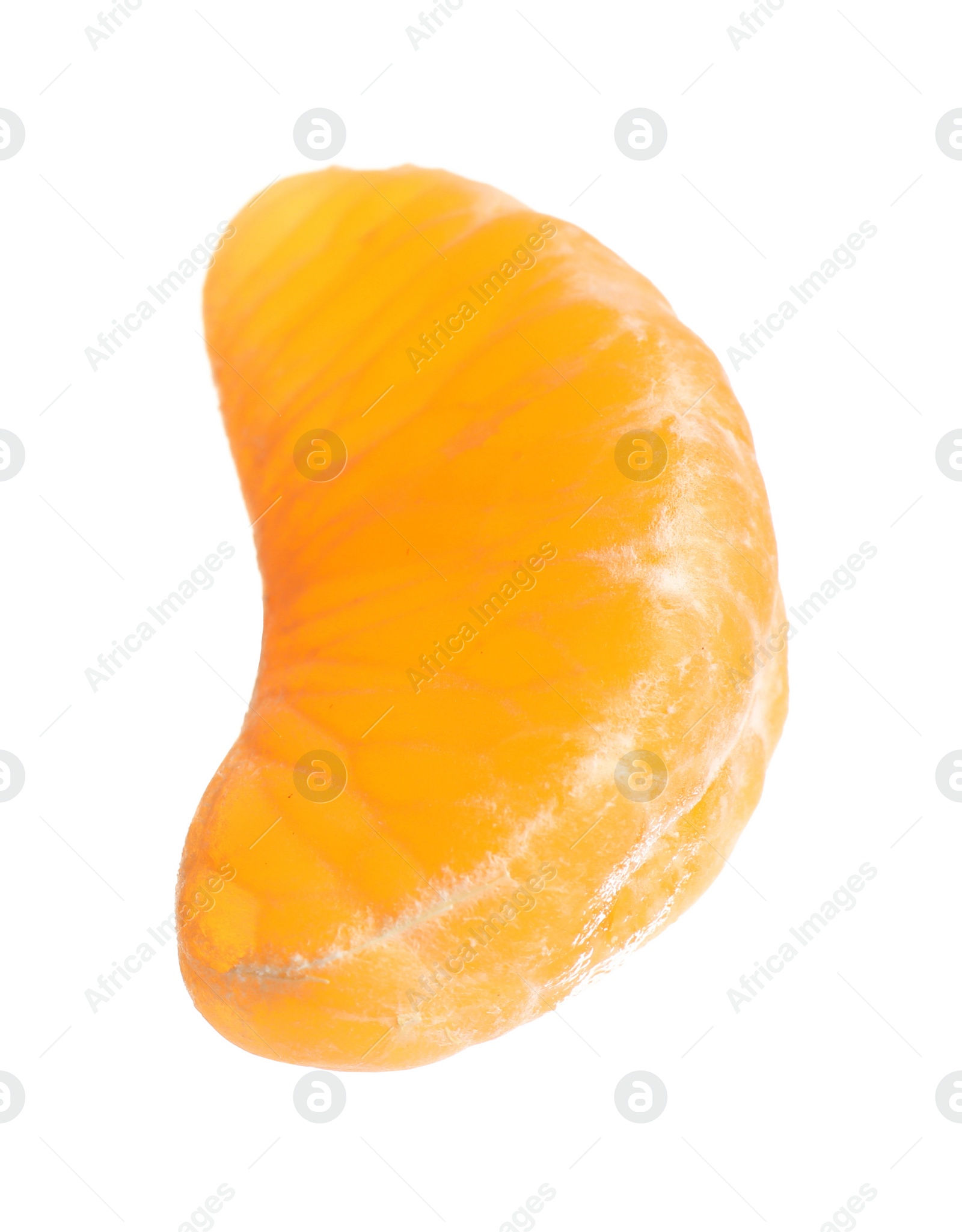 Photo of Fresh juicy tangerine segment isolated on white