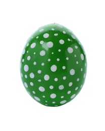 Decorated Easter egg on white background. Festive tradition