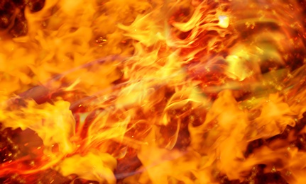 Image of Abstract beautiful bright fire flames as background