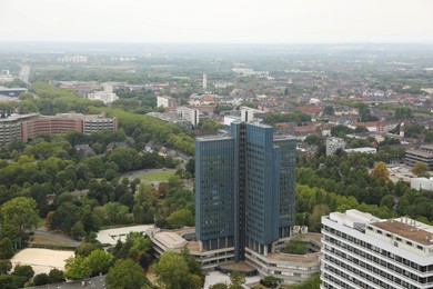 Photo of View of beautiful city with buildings and trees