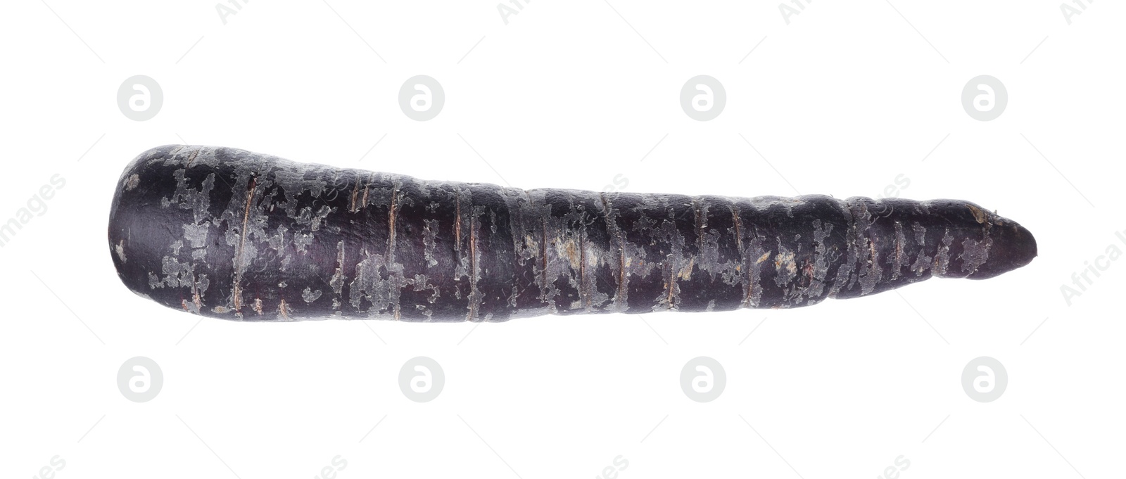 Photo of Fresh raw black carrot isolated on white