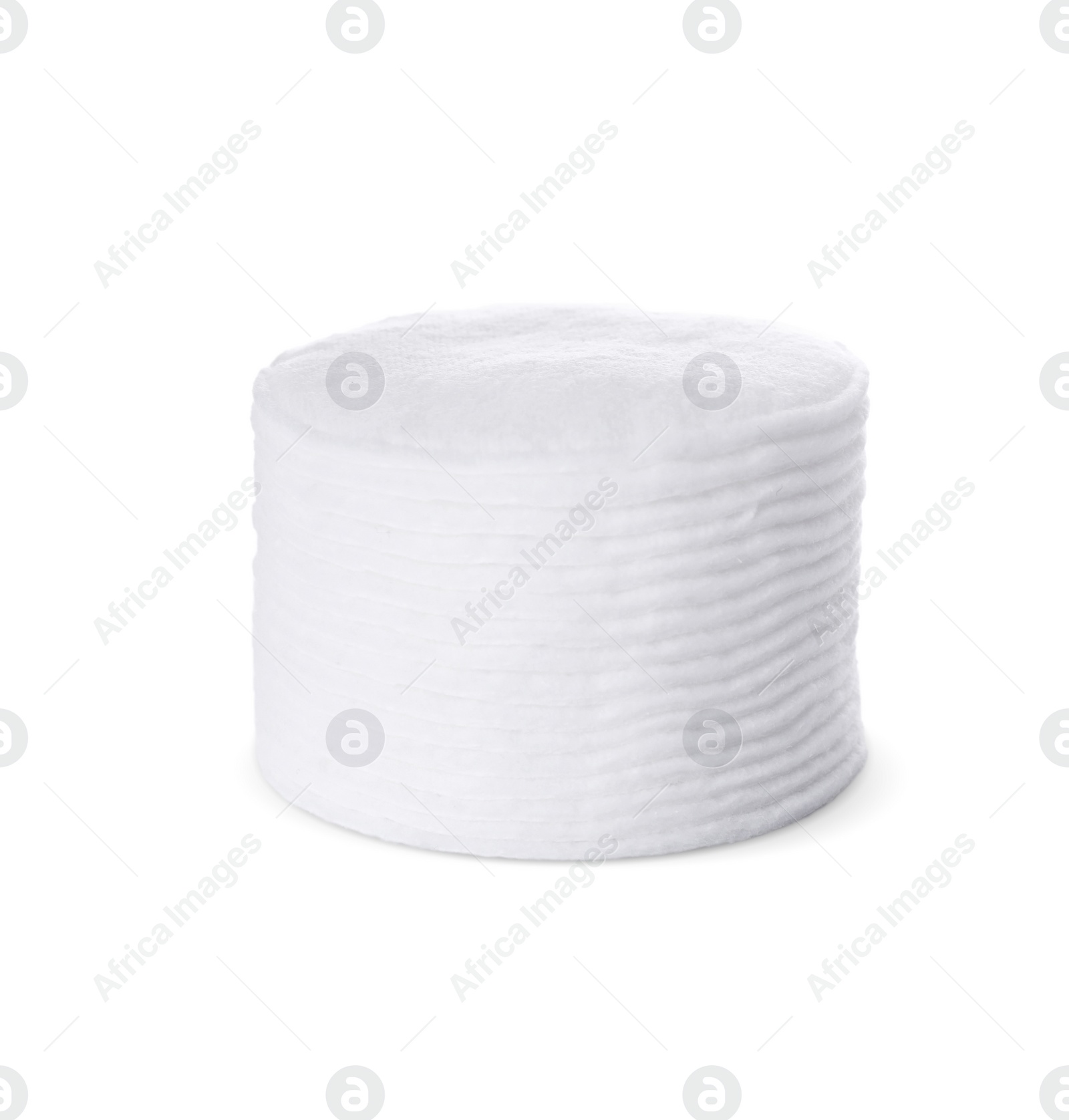 Photo of Stack of cotton pads on white background