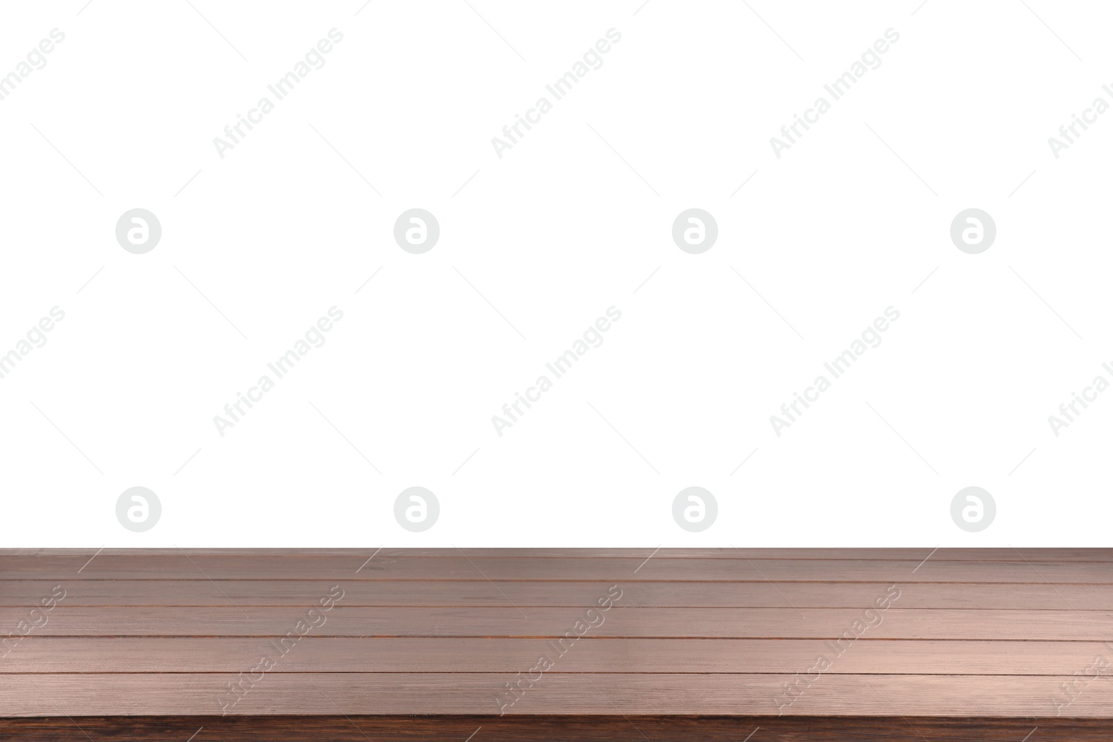 Photo of Empty brown wooden surface isolated on white