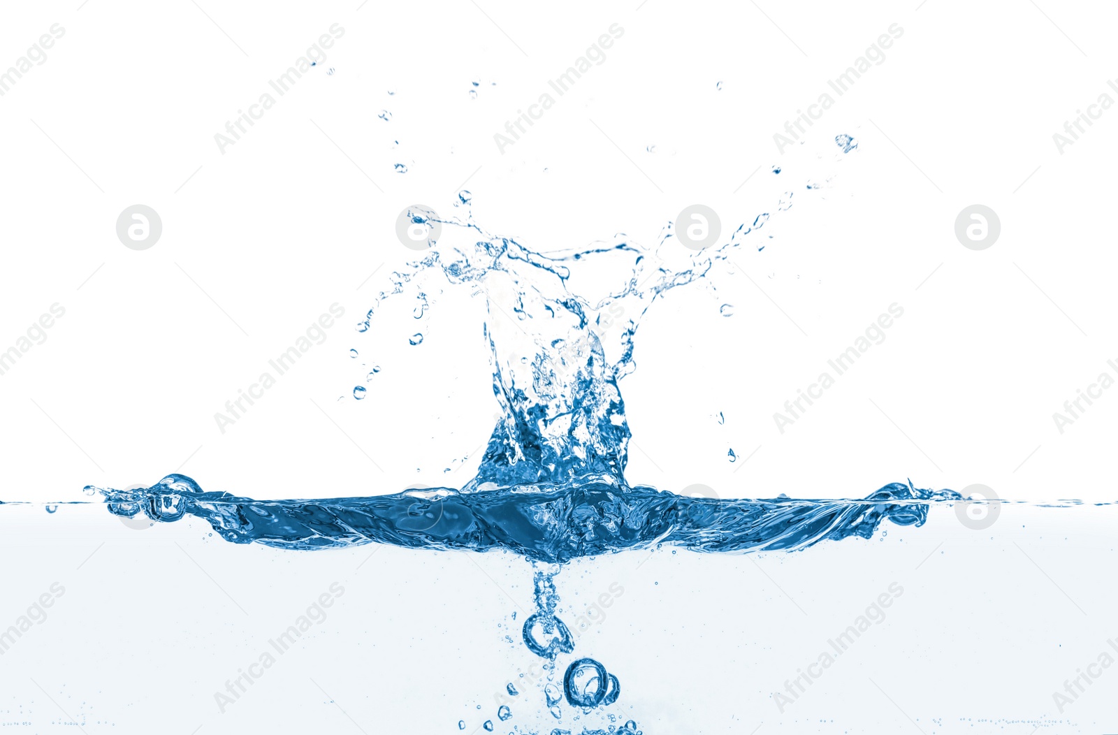 Photo of Splash of clear water isolated on white, closeup